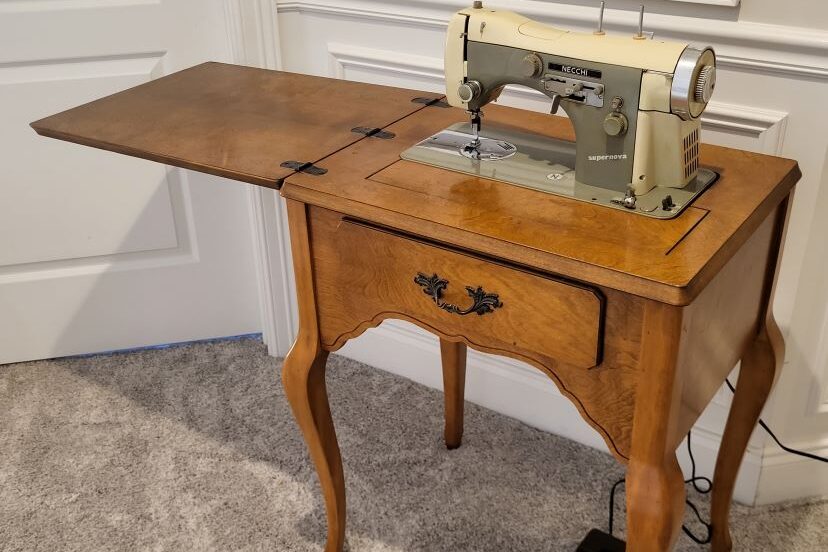 vintage necchi super nova sewing machine with cabinet